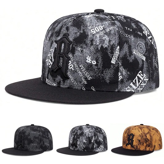 2026 New Fashion Baseball Hat R Graffiti Embroidery Hip Hop Skateboarding Hat