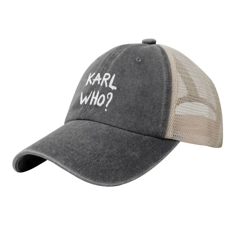 Karl Who Print Summer Mesh Back Baseball Cap
