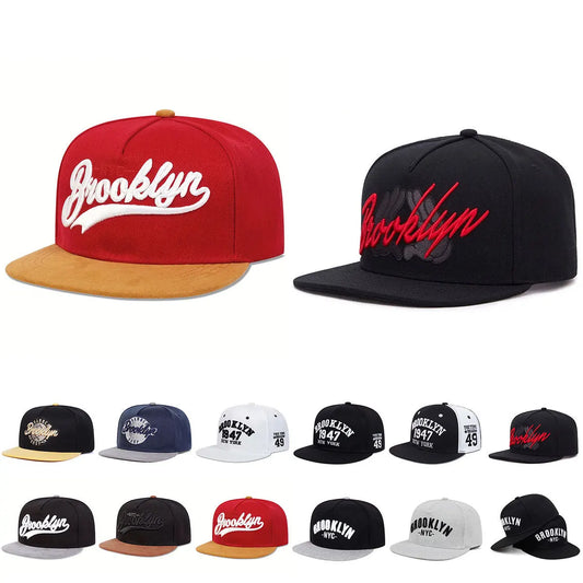 1pc Unisex Brooklyn Embroidery Snapback Caps