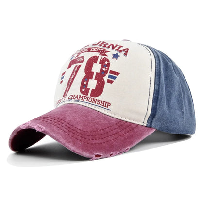 Distressed Washed Denim Trucker Cap Letter 78 Embroidered Baseball Hat