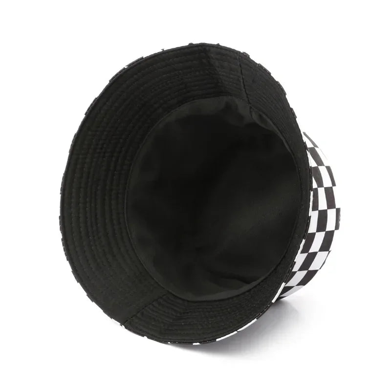 Double Sided Plaid Bucket Hats for Women and Men