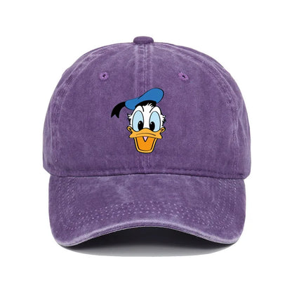 Unisex Vintage Washed Mickey Minnie Print Baseball Cap for Men Women