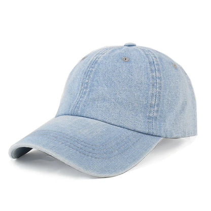 Vintage Washed Cotton Baseball Cap Men Women Denim