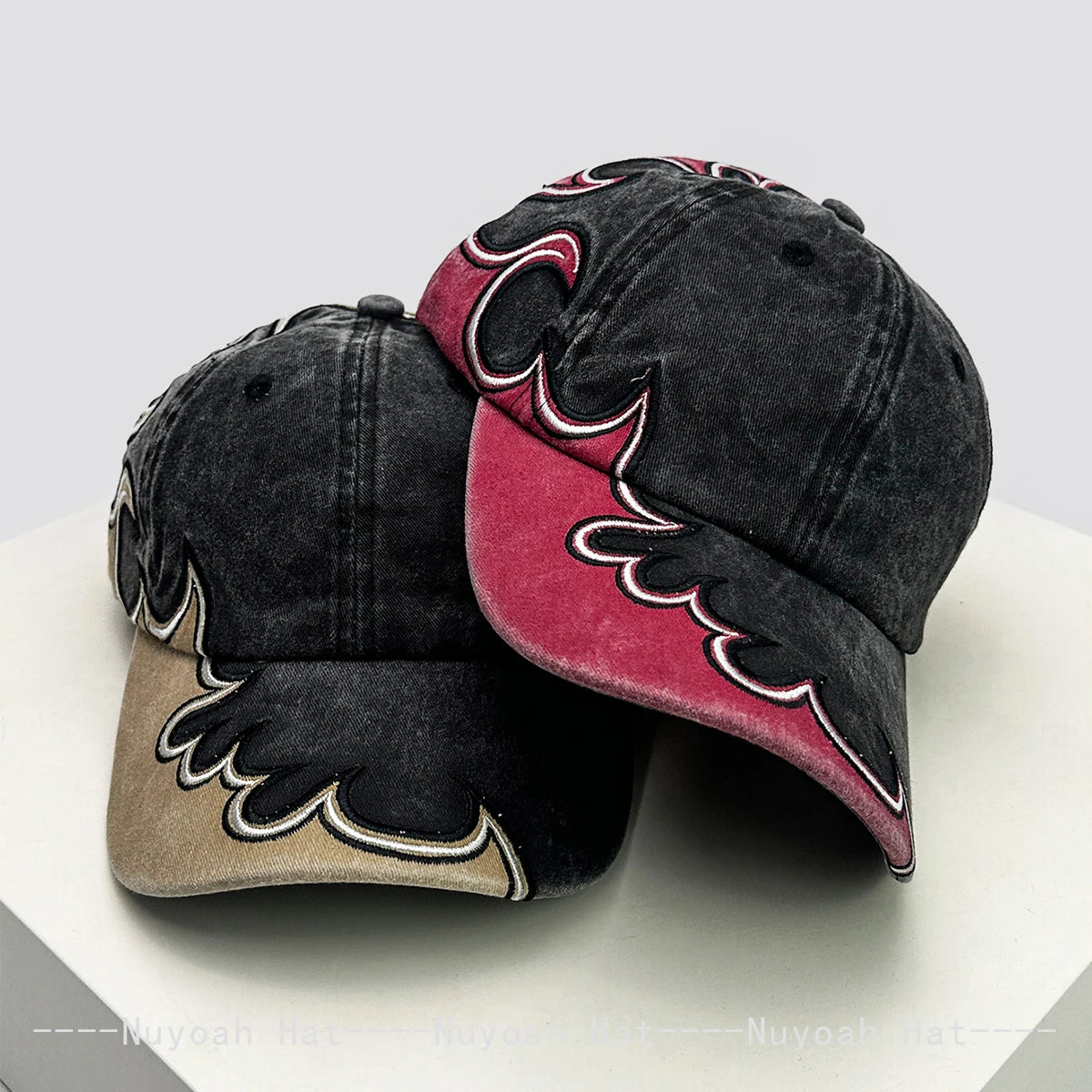 New Men Women American Street Embroidered Flame Baseball Hats