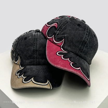 New Men Women American Street Embroidered Flame Baseball Hats