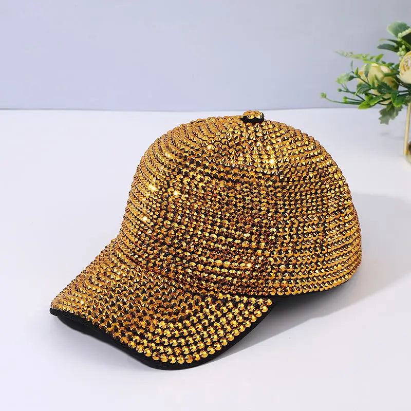 Trendy Full Diamond Handmade Design Baseball Cap