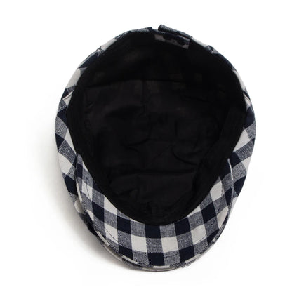 New Fashion Plaid Beret Men Women Vintage Visor Flat Cap