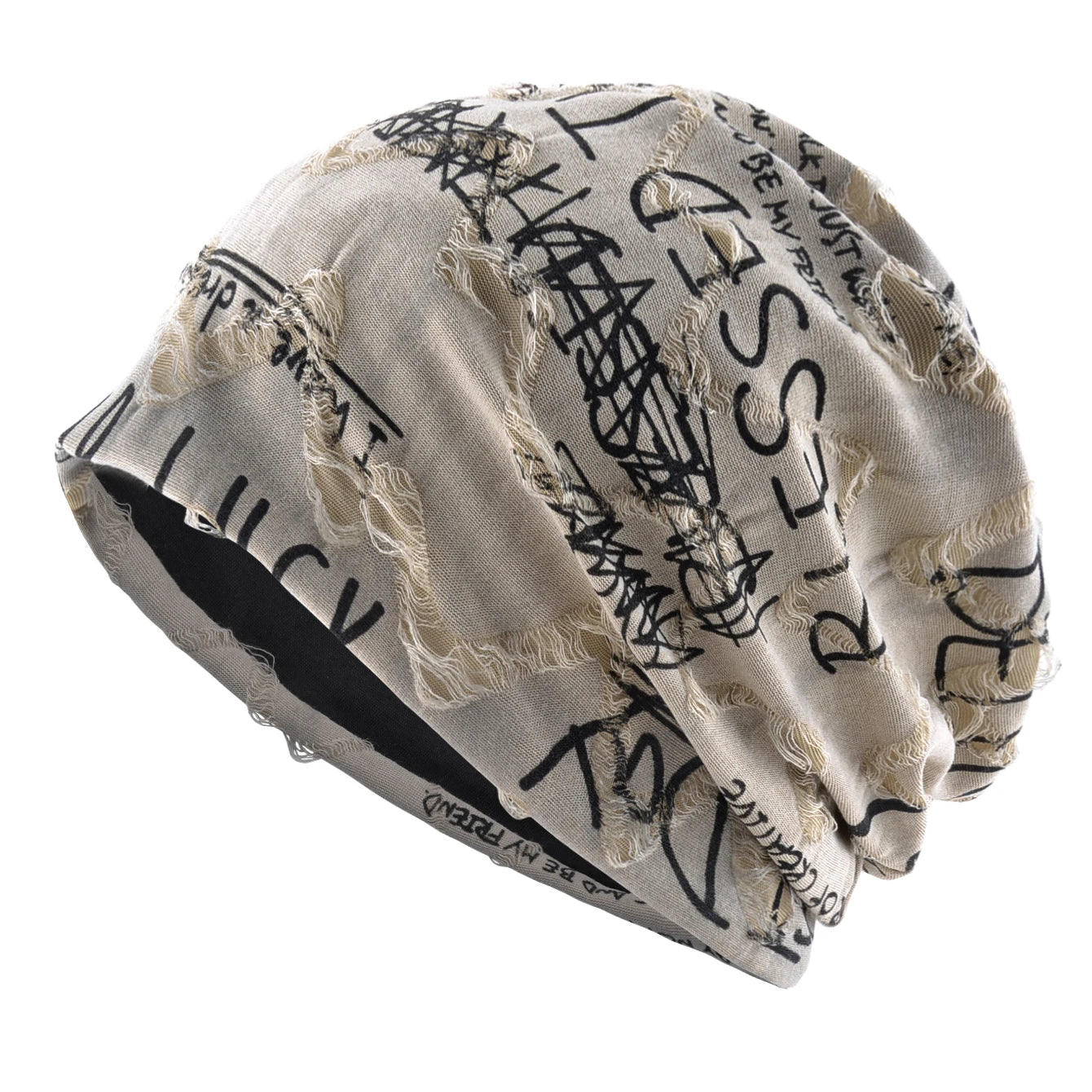 Letter Print Beanie Hats For Women Men Vintage