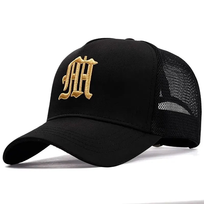 Hat Men's Summer Thin High Top Baseball Cap Tide Big Head Fence Mesh Breathable Cap