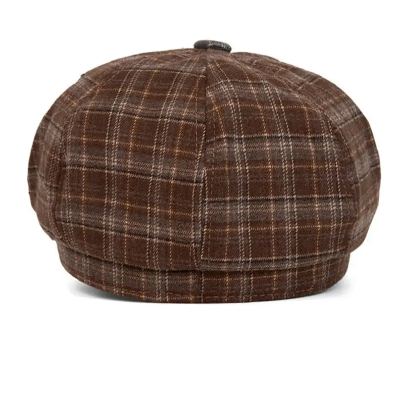Spring Cotton Print Beret Octagonal Cap Newsboy Hat
