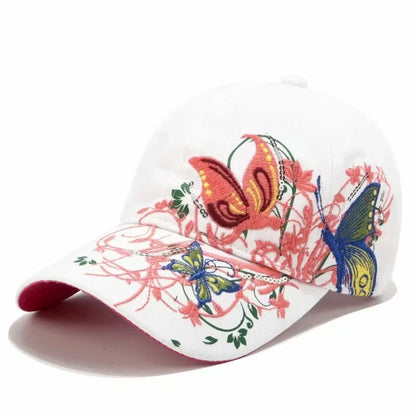 Sparkling Butterfly Embroidered Baseball Caps