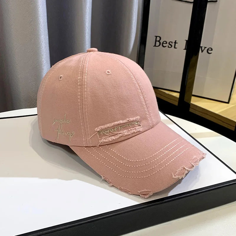 Celebrity Fashion Embroidery Hole Sunscreen Baseball Cap Women
