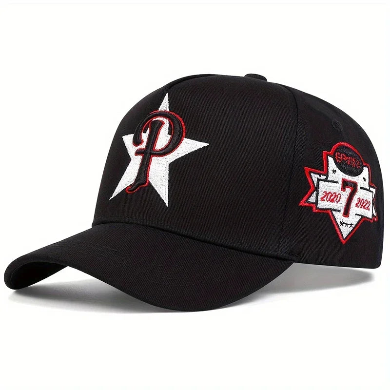 Unisex P Letter Embroidery Baseball Caps Spring and Autumn Sports Cap