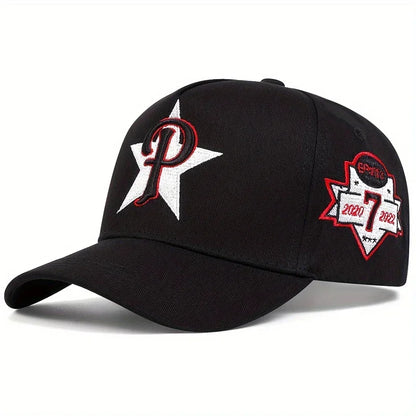 Unisex P Letter Embroidery Baseball Caps Spring and Autumn Sports Cap