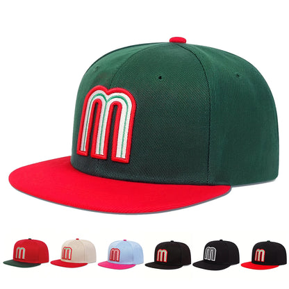 Unisex M Letter Embroidery Hip Hop Hats Outdoor Adjustable Casual Baseball Caps Sunscreen Hat