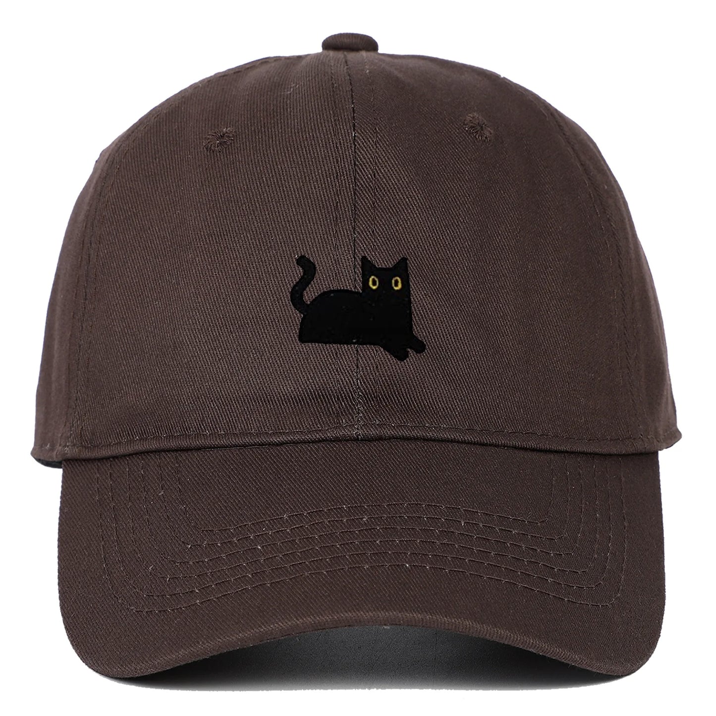 Cute Cat Embroidery Soft Top Baseball Cap Men and Women Summer