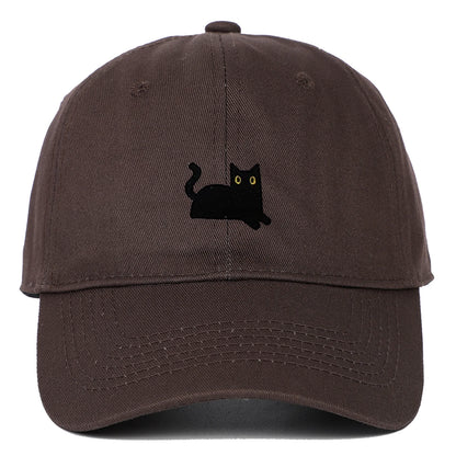 Cute Cat Embroidery Soft Top Baseball Cap Men and Women Summer