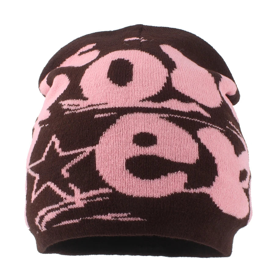 New Winter Beanie Hat Women Men Fashion Hip-Hop Cap Letter Paragraph Knitted Beanies