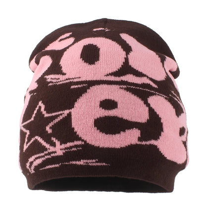New Winter Beanie Hat Women Men Fashion Hip-Hop Cap Letter Paragraph Knitted Beanies