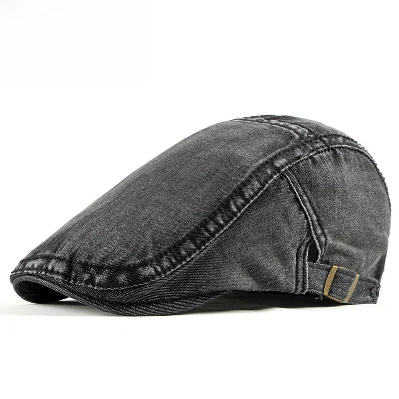 Summer Denim Hat Men's Light Board Simple Casquette Washed Denim Beret