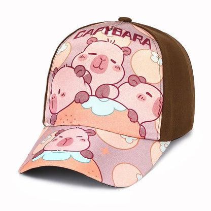 Children's Cartoon Capybara Printed Cap Boys Girls Baseball Cap