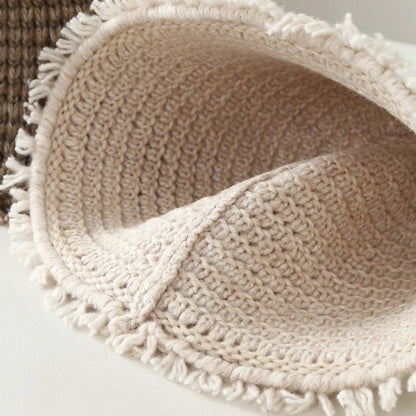 Women Knit Bucket Hat Soft Warm Cloche Cap