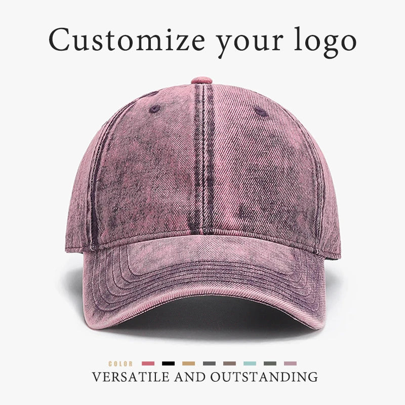 Spring And Summer Washed Cotton Solid Color Soft Top Baseball Hats