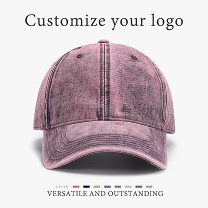 Spring And Summer Washed Cotton Solid Color Soft Top Baseball Hats