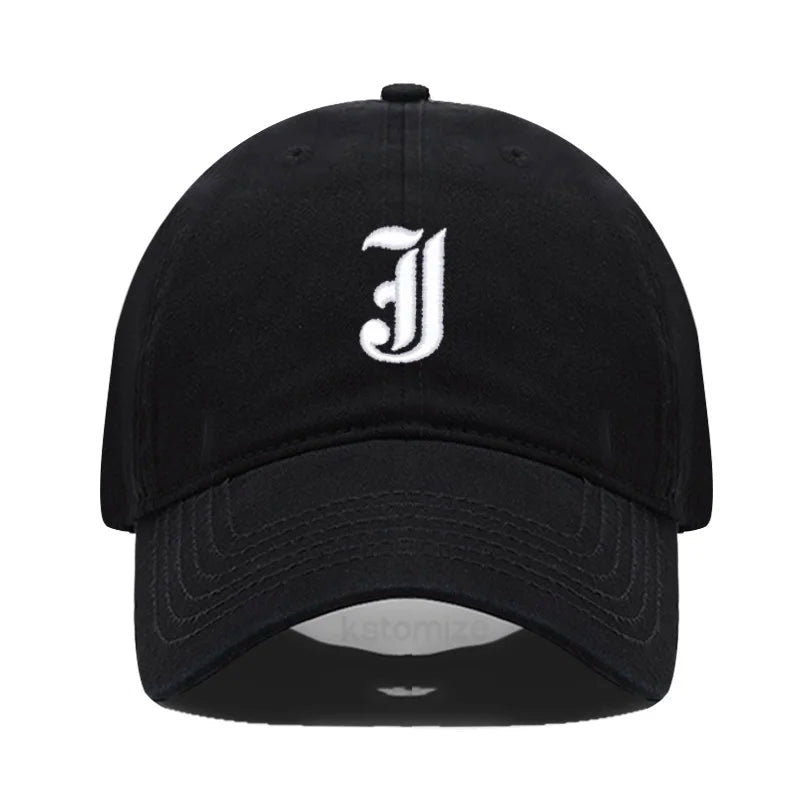 Old English Letter A-Z Embroider Baseball Cap For Men Women