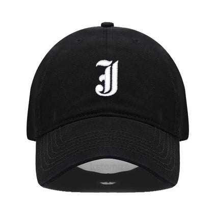 Old English Letter A-Z Embroider Baseball Cap For Men Women