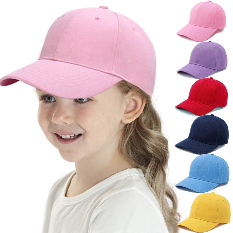 Fashion Candy Color Kids Baseball Cap Sun Protection Boy Girls