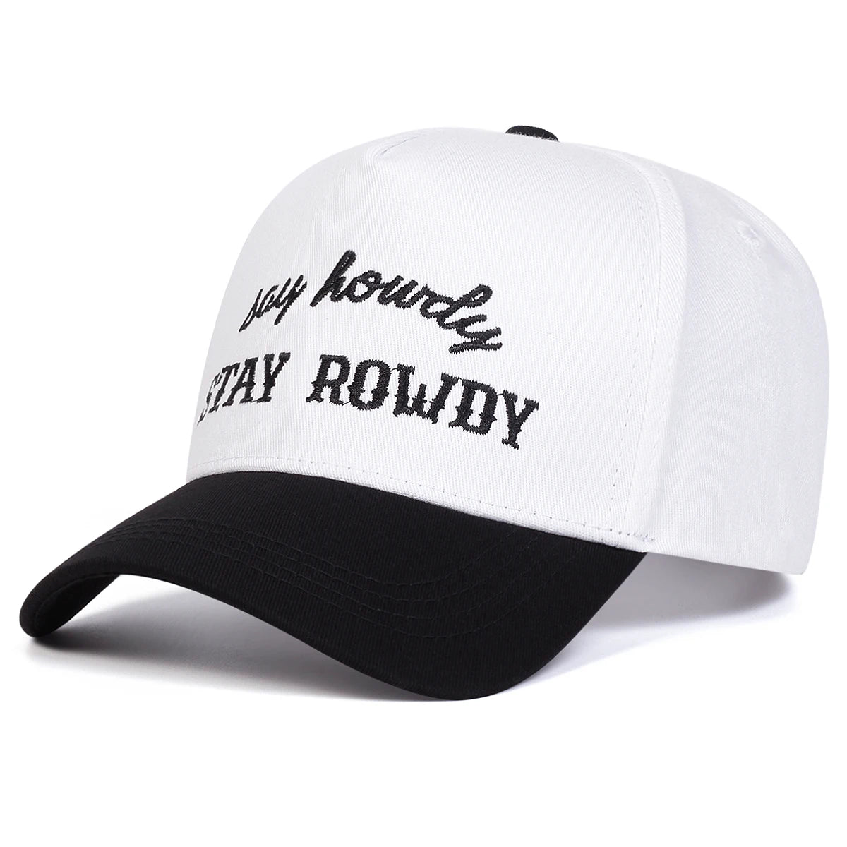 Unisex Stay Rowdy Letter Embroidery Baseball Caps Spring and Autumn