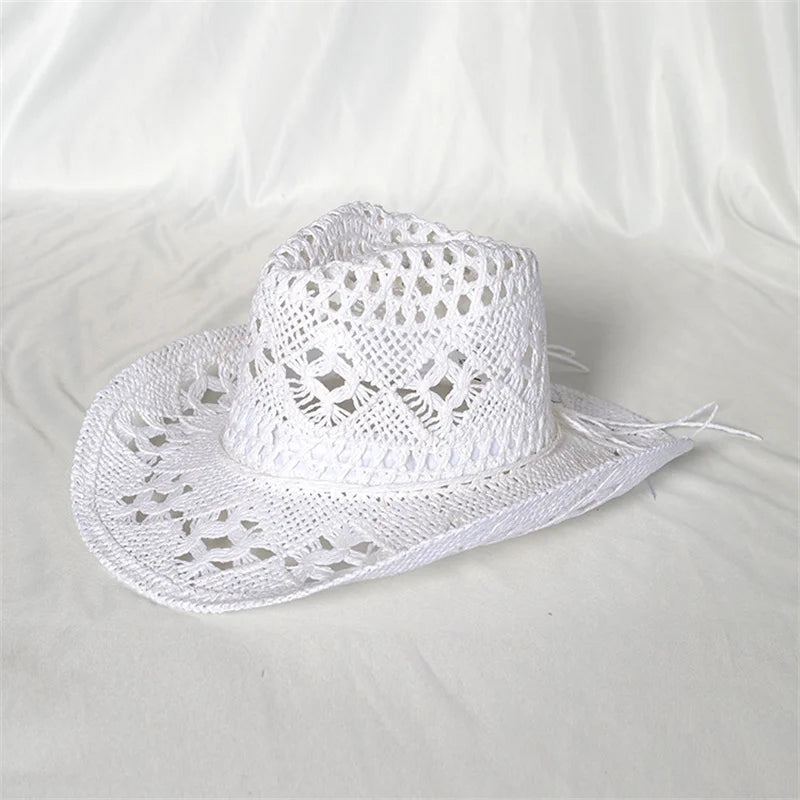 Vintage Summer Beach Bohemian Straw Hat Shell Women Men