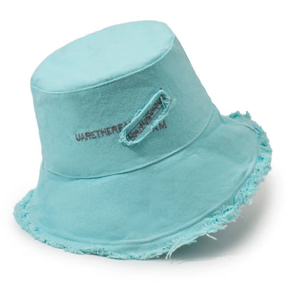 Solid Color Washed Distressed Fisherman Hat