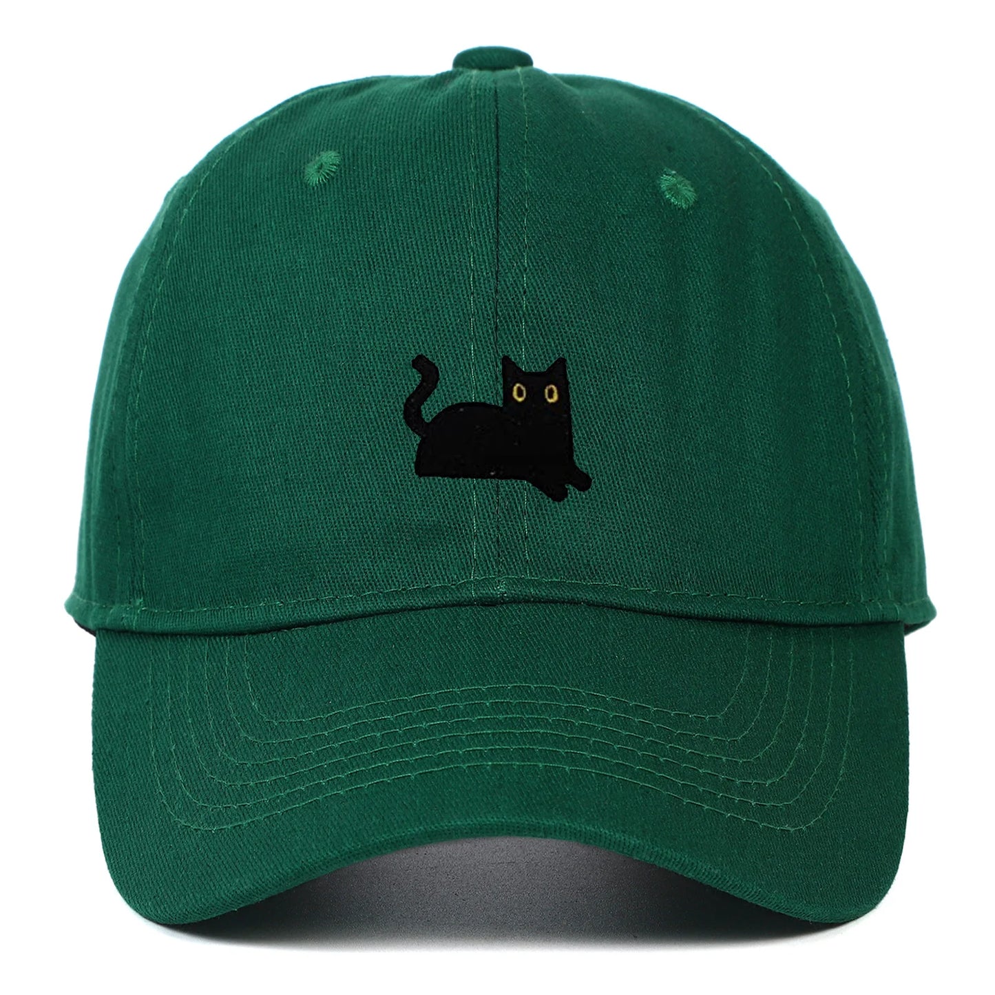 Cute Cat Embroidery Soft Top Baseball Cap Men and Women Summer