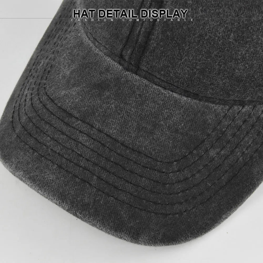 Washed Denim Snapback Hat DIY Embroidery Print Baseball Cap
