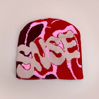 Color Block Letter Wool Knitted Hats