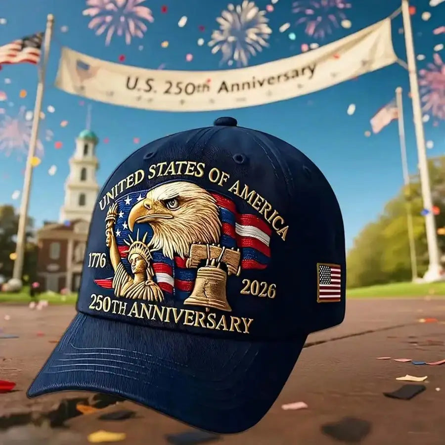 1pc Men's USA 250th Anniversary 1776-2026 Patriotic Baseball Cap