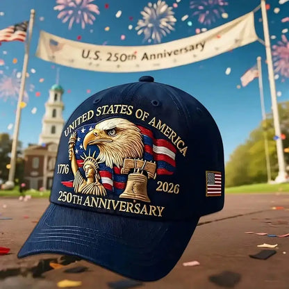 1pc Men's USA 250th Anniversary 1776-2026 Patriotic Baseball Cap