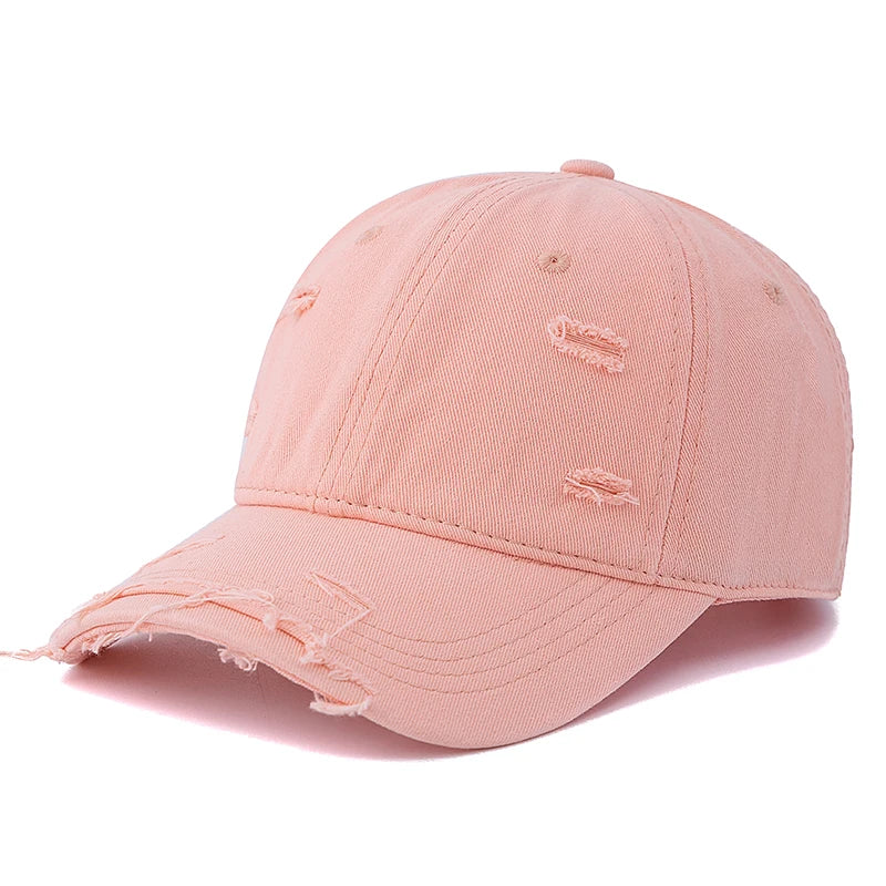 Washed Cotton Retro Distressed Style Cap Baseball Cap Women