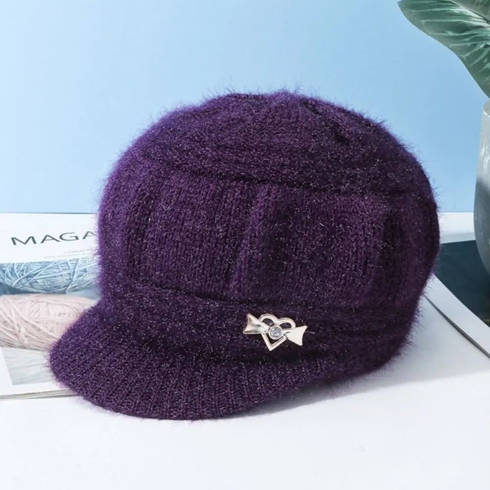 Women's Fashion Knitted Wool Hat Solid Color Windproof Cap