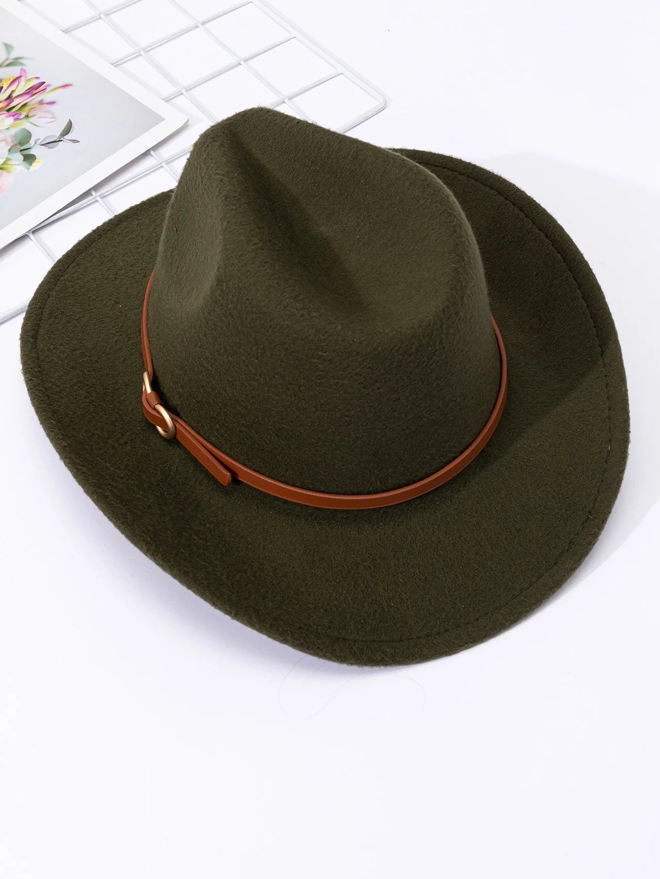 British Style Belt Soft Felt Hat For Men And Women Top Hat