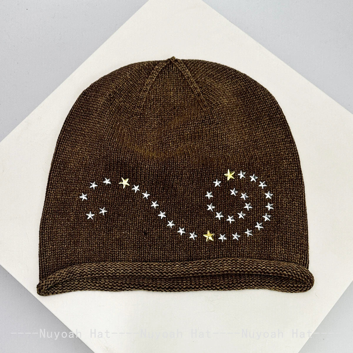 New Men Women American Retro Rivet Stars Knitted Hats