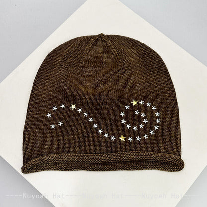 New Men Women American Retro Rivet Stars Knitted Hats