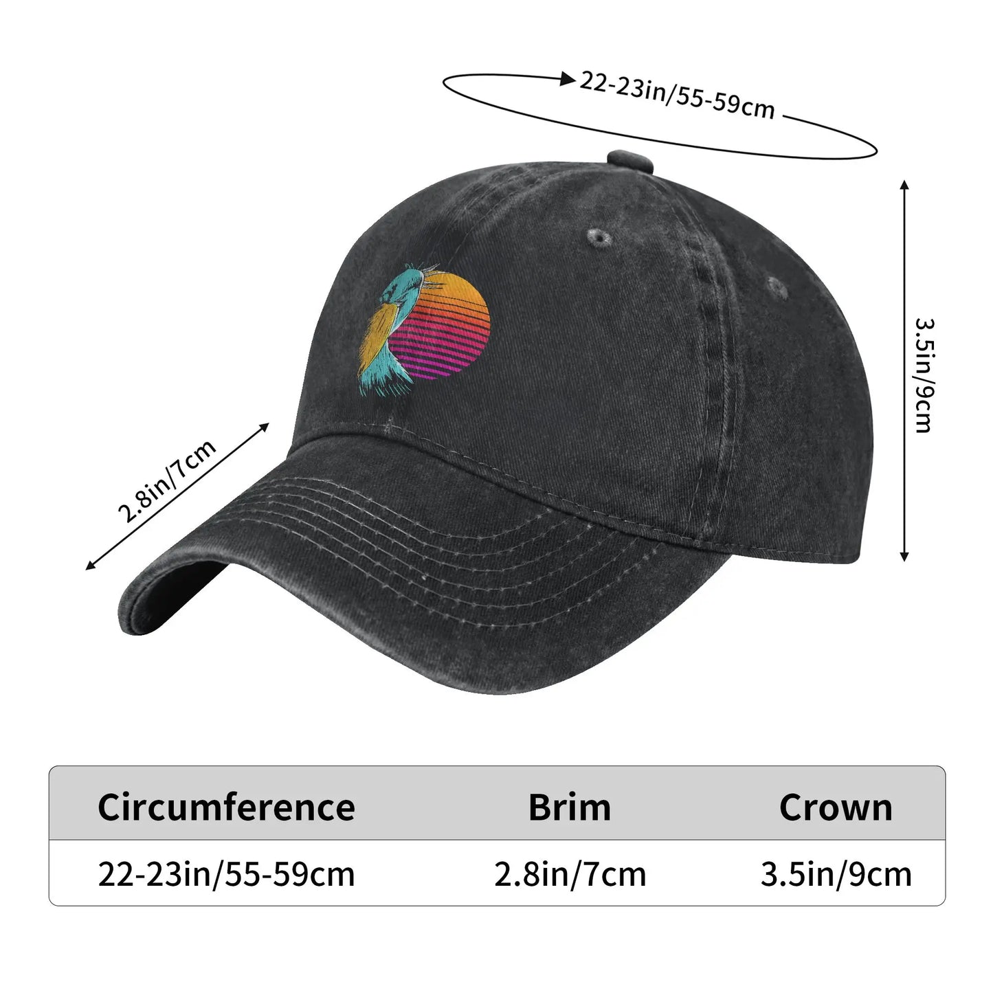 Spring Retro Sunset Shoebill Stork Shoe Bill Bird Baseball Cap