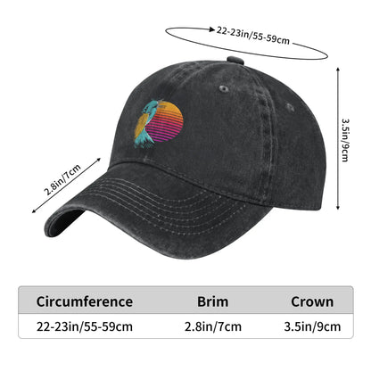 Spring Retro Sunset Shoebill Stork Shoe Bill Bird Baseball Cap