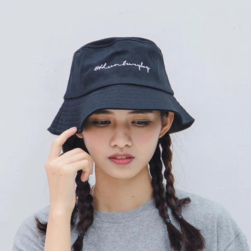 Summer Men Women Bucket Hat Casual Letter Embroidery Fisherman Hats