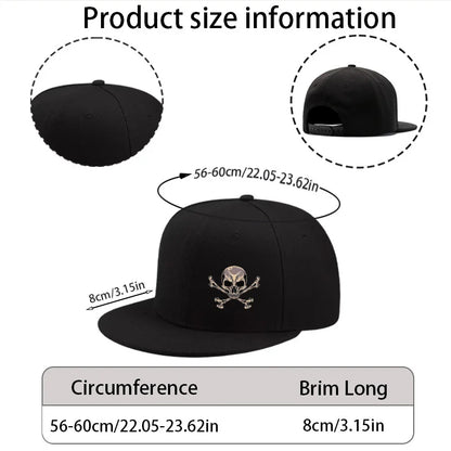 Skull and Crossbones Flat Brim Baseball Cap