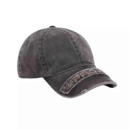 Personality Washed Gray Edged Worn-Out Baseball Cap