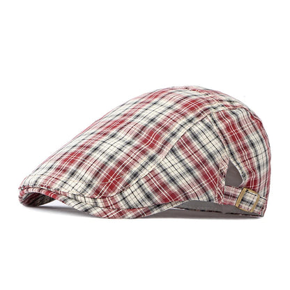 Casual Plaid Hats Men Berets Summer Herringbone Newsboy Cap
